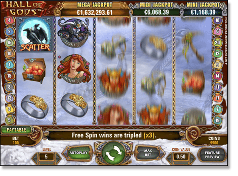 Hall of Gods Online Progressive Slot