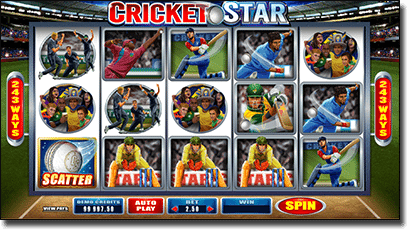 Sports themed online pokies - Cricket Star