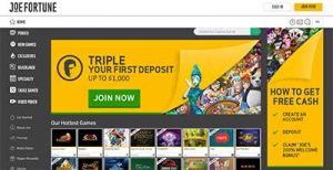 Joe Fortune Bitcoin pokies site