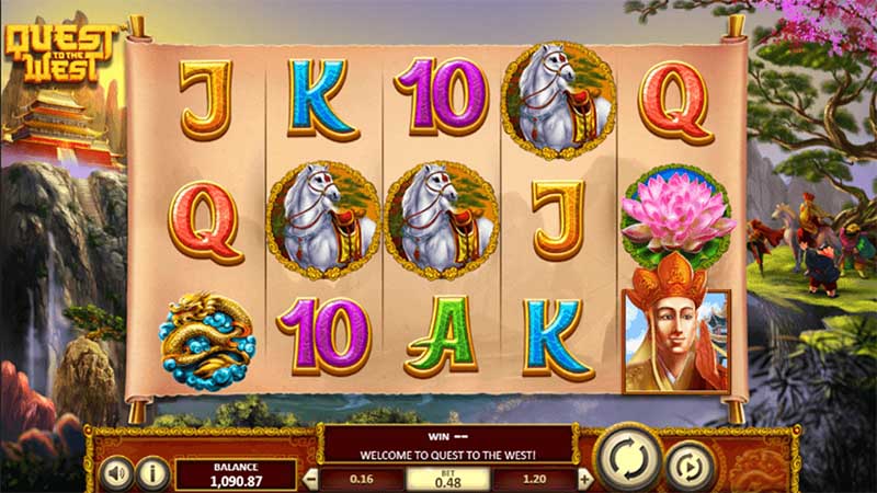 Quest to the West slot gameplay