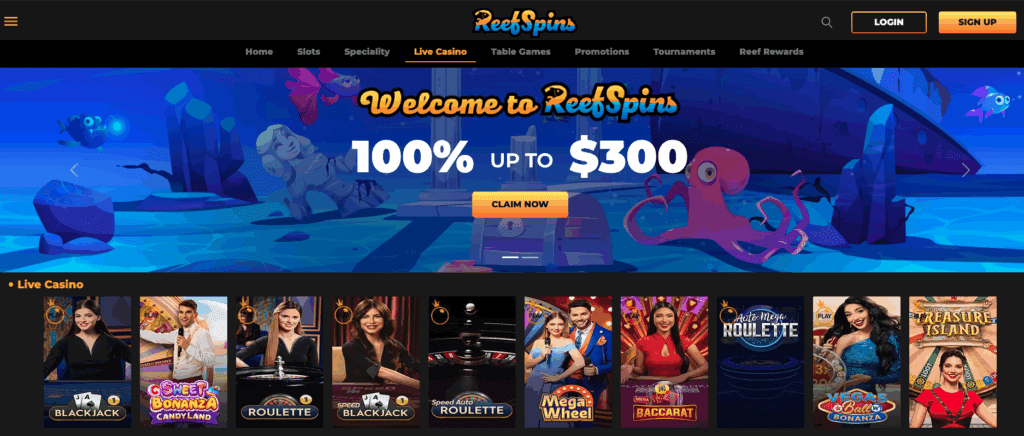ReefSpins Live Casino